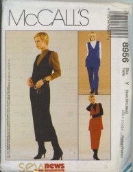 8956 V-JUMPER, KNIT TOP, SKIRT, PANTS PATTERN  4-14, 16-22